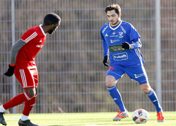 Armend Suljev stod för ett av målen i IFK Skövdes seger över Vretstorp. Foto: Viktor Ljungström