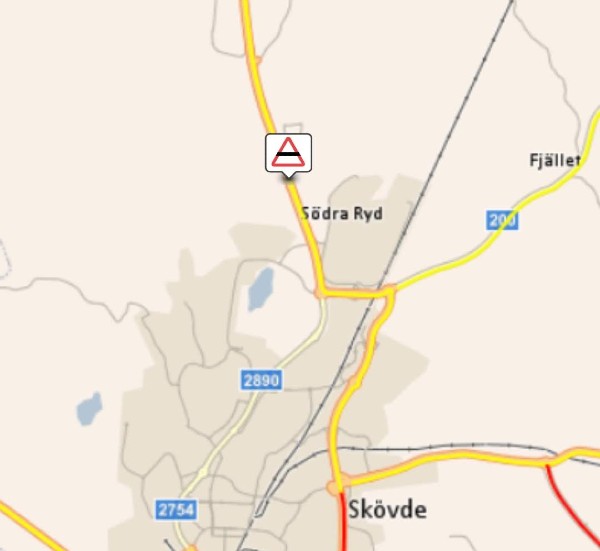Olycka på riksväg 26 vid Södra Ryd
