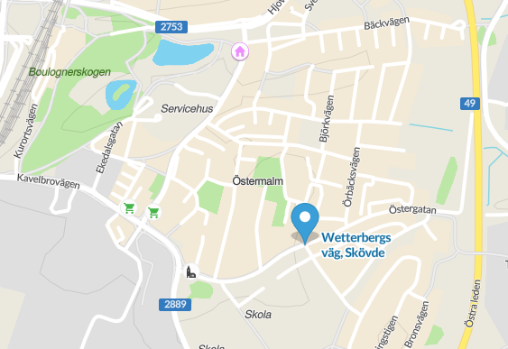 Wetterbergs väg på Östermalm i Skövde.