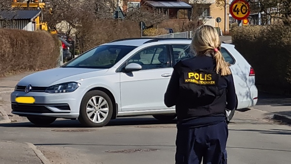 Polisens tekniker på plats
