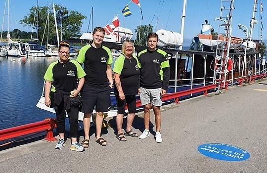 Kommunvärdarna: Anna Blomqvist, Herman Ärlvik, Anette Persson och Jakob Johannesson Foto: Mariestads kommun