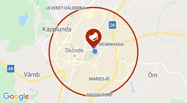 Olycka med flera fordon i Skövde