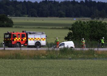 Två bilar kolliderade på riksväg 26 i höjd med Låstad