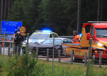 Singelolycka skapade köer på 49:an utanför Lidköping