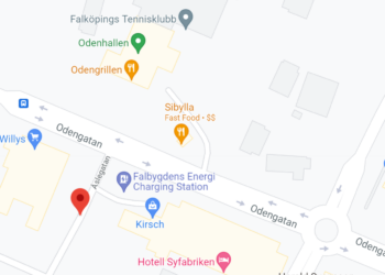 Karta över Åslegatan i Falköping