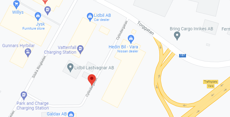 Karta över området i Vara