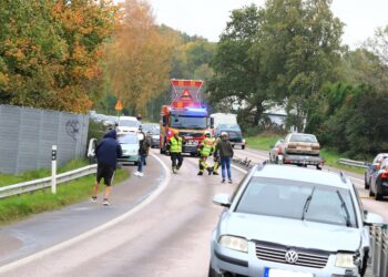 Krockade med mitträcket på E20