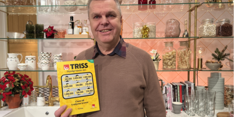 Pensionären Anders från Tidaholm vann 100 000 på Triss