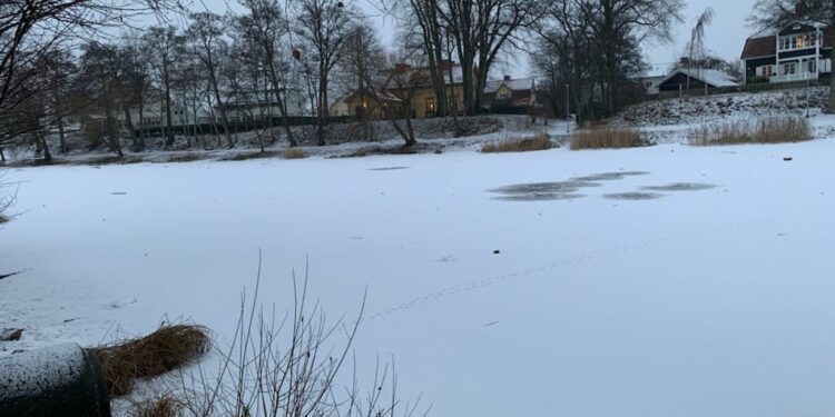 Polisen i Lidköping varnar – Gena inte över isen