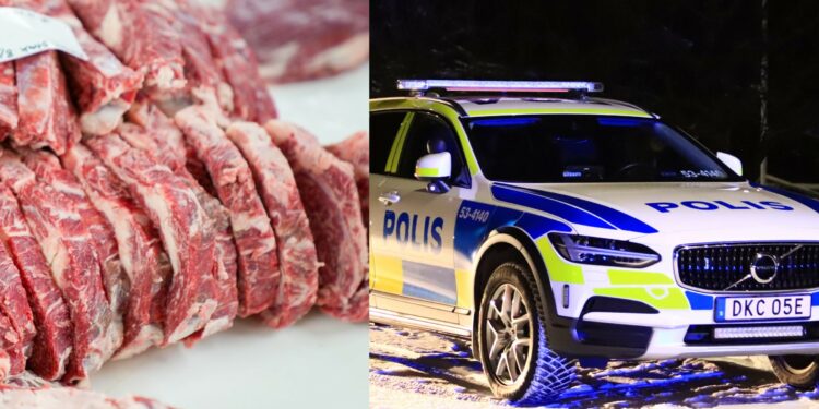 Kött för stora värden stals i Skara