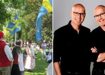 Bröderna Rongedal uppträder i Lidköping på nationaldagen