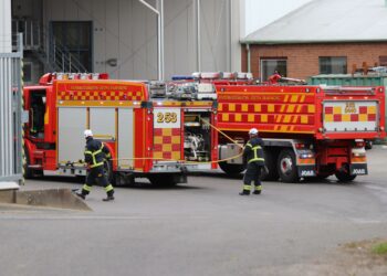 Larm om brand i pannrum på Vedums Kök & Bad