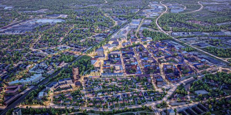 Tidig visionsbild över Skövde Science City