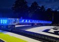 Tända polissirener under natten