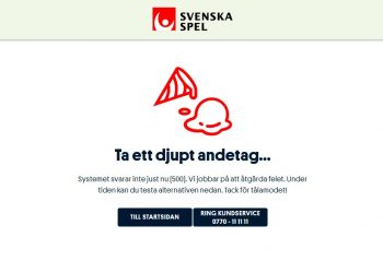 Svenska spel ligger nere