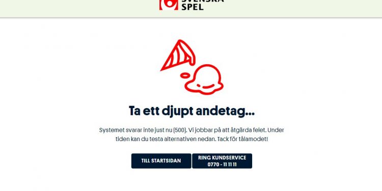 Svenska spel ligger nere