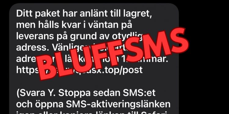 Bluffsms cirkulerar – uppger sig vara från Postnord