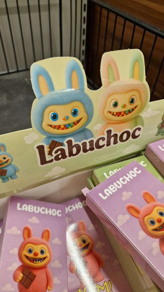 Labuchoc skapad efter Labubu i en butik.