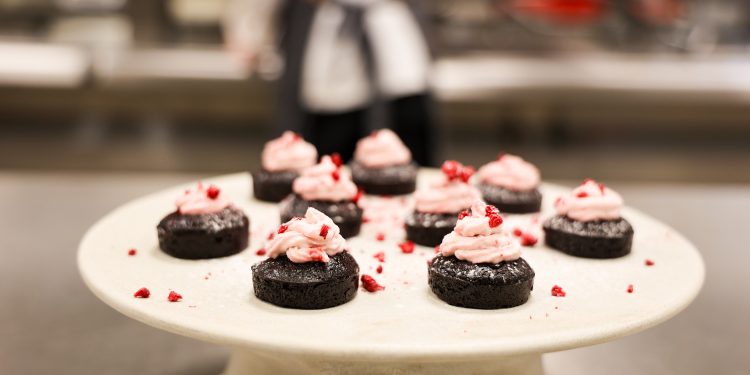 Blodbrownies som säljes på Pressbyrån PBX