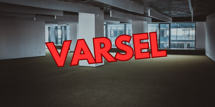 Tomt kontor med texten Varsel